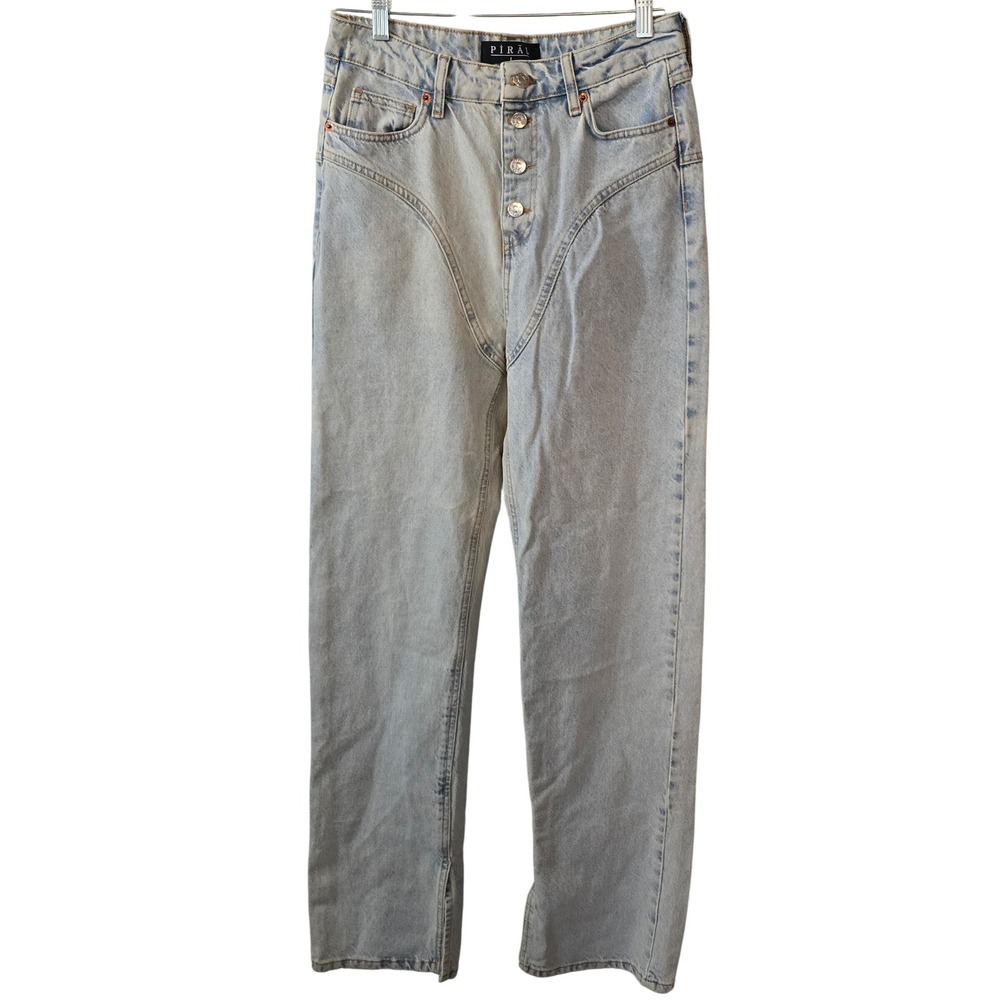 Piral Light Wash Western Yoke Straight Leg Jeans 1082-1 Blue 100% Cotton Size‎ L